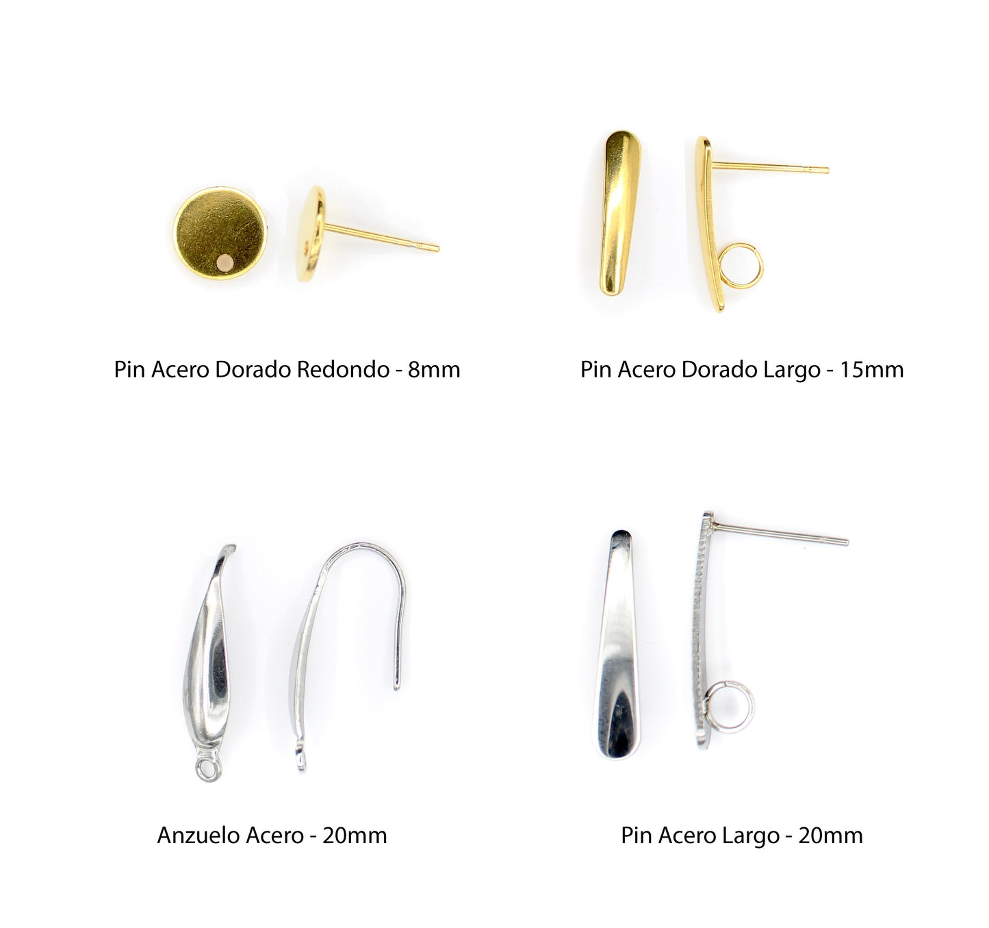 ARETES ACERO ESMERALDA