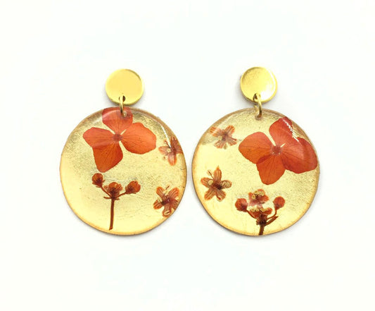 ARETES DORADOS FLOR - Colores Variados