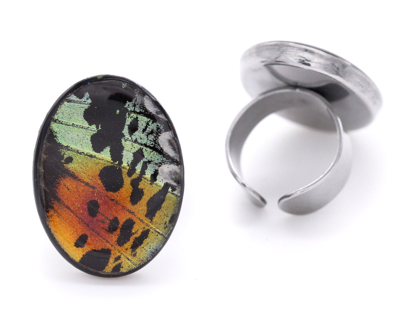 ANILLO ACERO MULTICOLOR ÓVALO